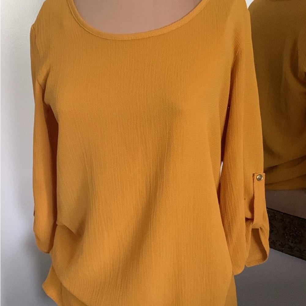 Wish Yellow 3/4 Sleeve Relaxed Blouse